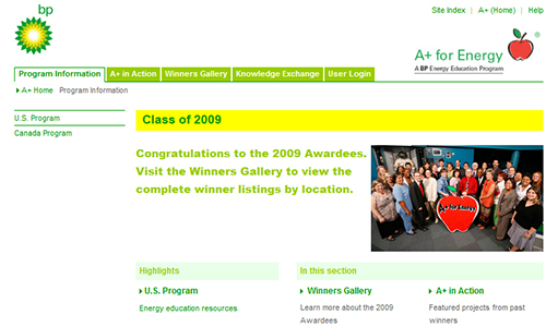 Energy Web Application BP America